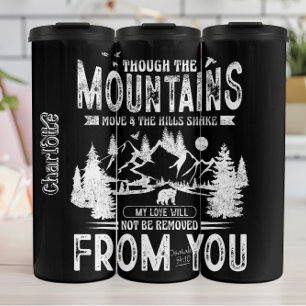 Grunge Mountain Scripture Liebe Design Thermosbecher