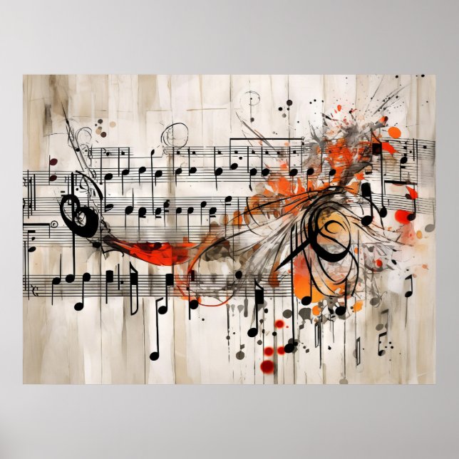 Grunge Music Score Poster (Vorne)