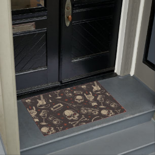 Grunge-Musik-Schädelkreuz Fußmatte