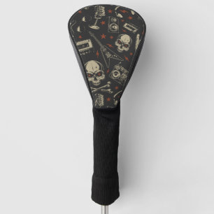Grunge-Musik-Schädelkreuz Golf Headcover