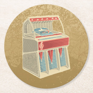 Grunge-Musikbox Runder Pappuntersetzer