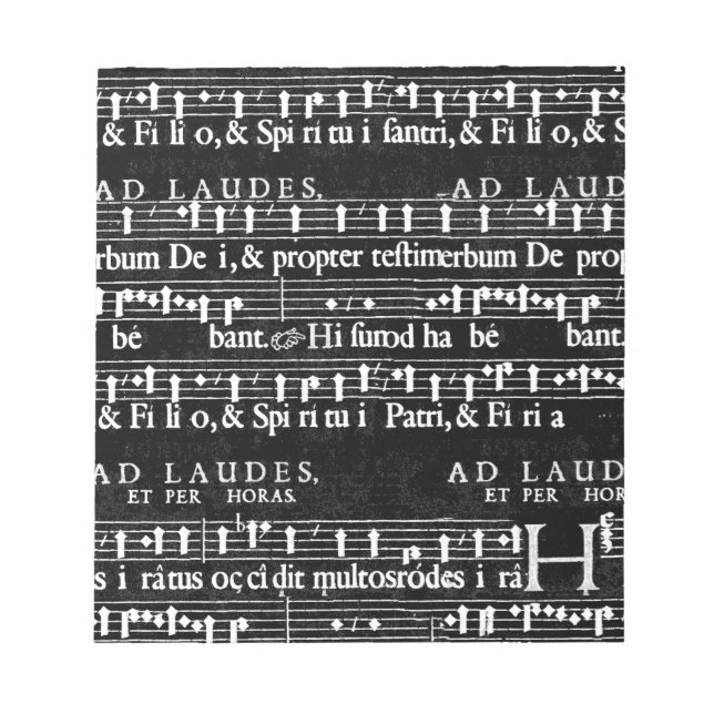 Grunge-Musiknoten Notizblock (Vorderseite)