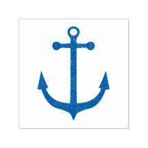 Grunge Navy Blue Nautical Anchor Self Inking Brief
