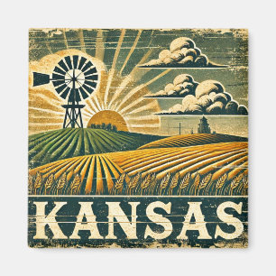 Grunge Nebraska Magnet