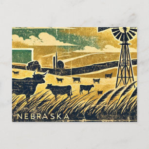 Grunge Nebraska Postkarte