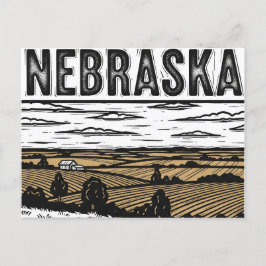 Grunge Nebraska-Postkarte Postkarte