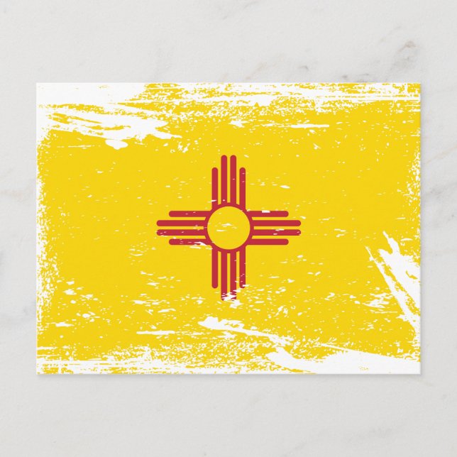 Grunge New Mexico Flag Postkarte (Vorderseite)