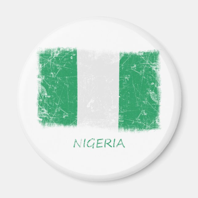 Grunge Nigeria Flag Magnet (Vorne)