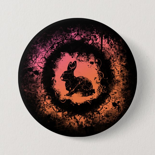 Grunge Oaster Bunny Button (Vorderseite)