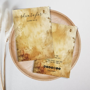 Grunge Old Wood Gold Earring Display Visitenkarte