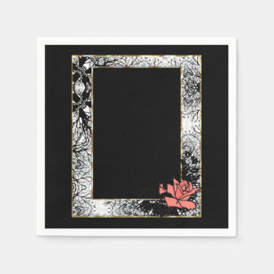 Grunge oldisch Retro Vintage Rose Korallen Blume f Serviette