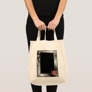Grunge oldisch Retro Vintage Rose Korallen Blume f Tragetasche
