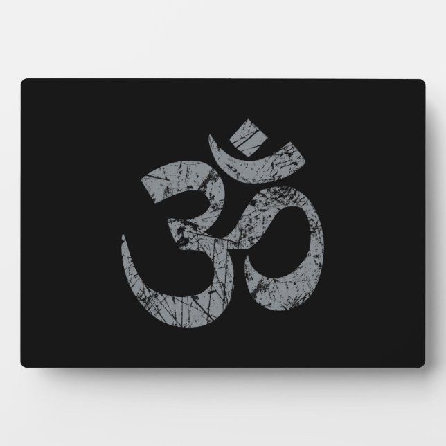 Grunge OM Symbol Spiritualität Yoga Fotoplatte (Vorderseite)