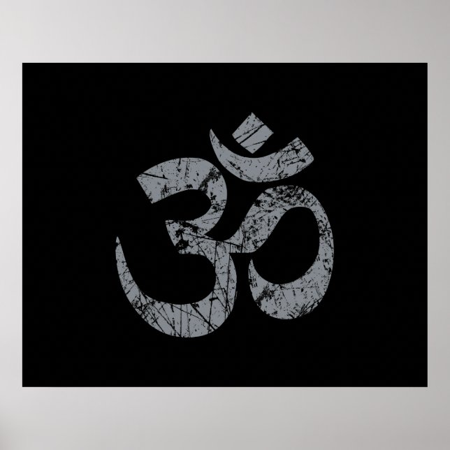Grunge OM Symbol Spiritualität Yoga Poster (Vorne)