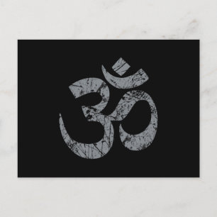 Grunge OM Symbol Spiritualität Yoga Postkarte