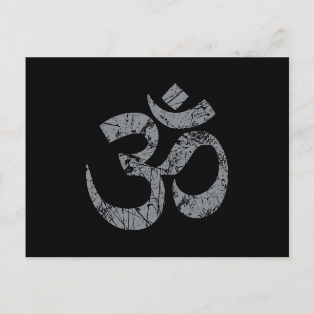 Grunge OM Symbol Spiritualität Yoga Postkarte (Vorderseite)