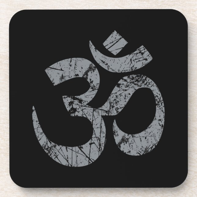 Grunge OM Symbol Spiritualität Yoga Untersetzer (Vorderseite)