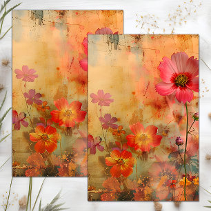 GRUNGE-OPTIK MIT VERBLASSTEN BLUMENMOTIVEN UND DÉC SEIDENPAPIER