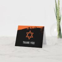 Grunge-orange schwarzes Bar Mitzvah danken Ihnen