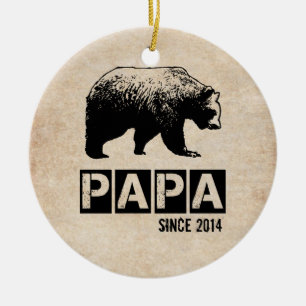 Grunge Papa Bär seit Jahr für Papa Keramik Ornament