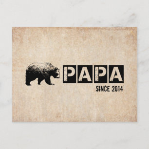 Grunge Papa Bear Seit 2014, schwarz Postkarte