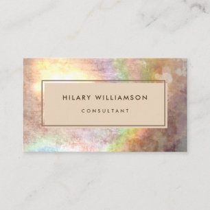 Grunge Pastel Holograph Beige Visitenkarte