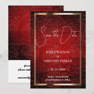Grunge Patina roter Vintager Hintergrund Save the  Date