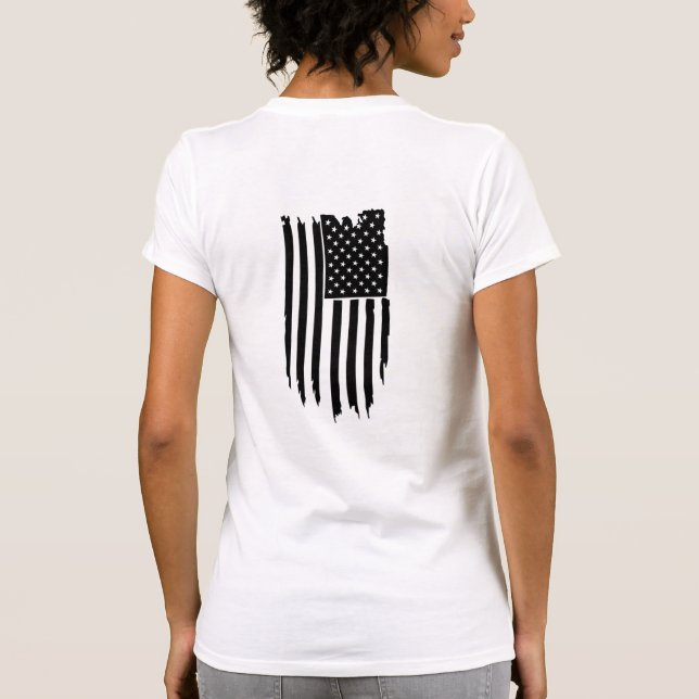 *~* Grunge Patriotic Modern USA American Flag T-Shirt (Rückseite)