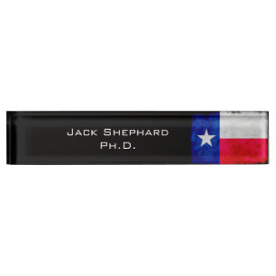 Grunge-patriotische Texas-Staats-Flagge Namensplakette