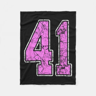 Grunge Pink und Pink Nummer 41 Trikot Spieler Unif Fleecedecke