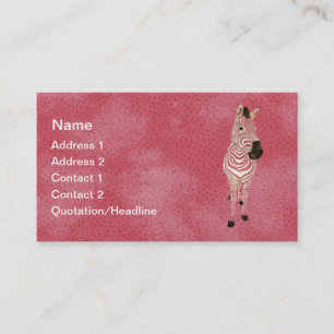 Grunge Pink Zebra Visitenkarten/Aufkleber Visitenkarte