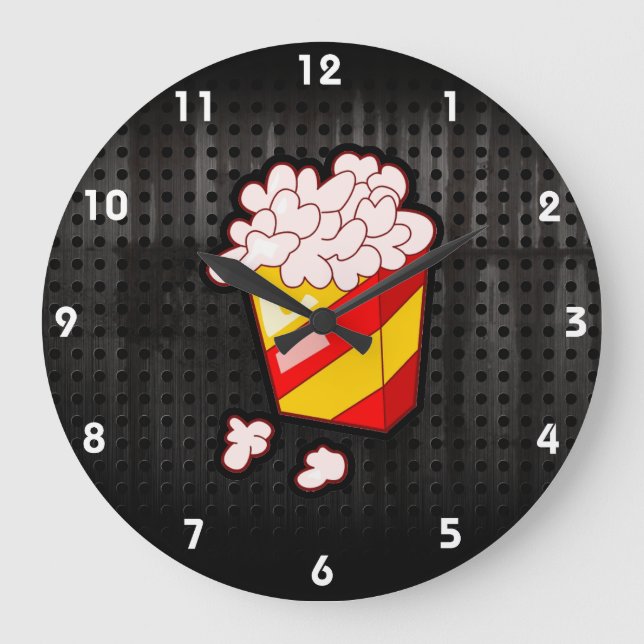 Grunge Popcorn Große Wanduhr (Vorderseite)