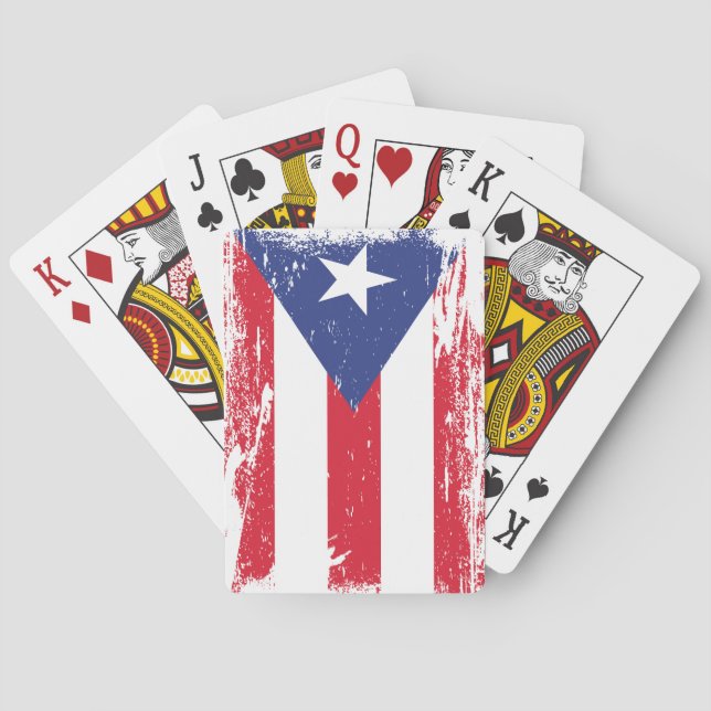 Grunge Puerto Rico Flag Spielkarten (Rückseite)