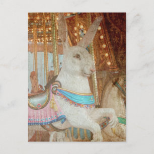 Grunge Rabbit Merry-Go-Round Feiertagspostkarte