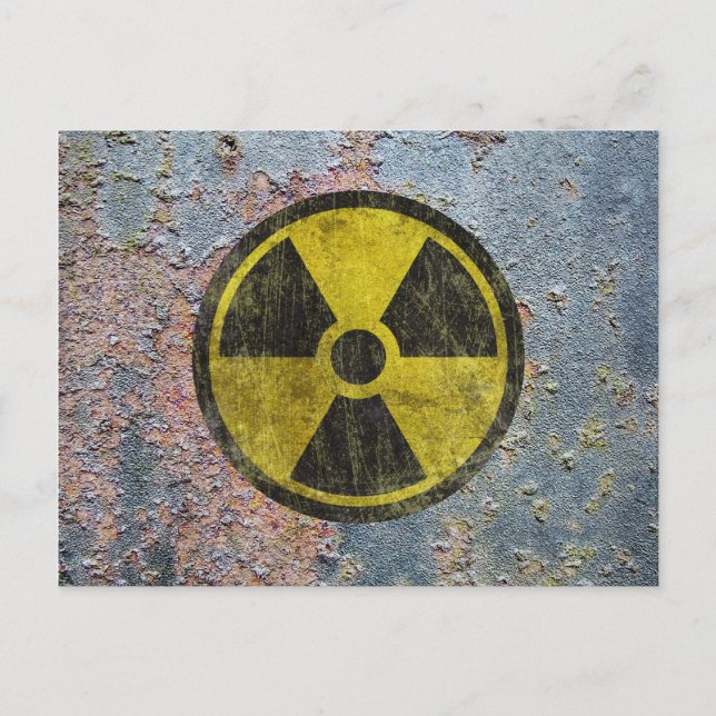 Grunge Radioactive Symbol Postkarte (Vorderseite)