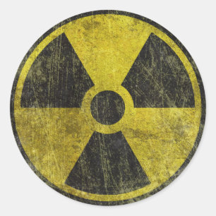 Grunge Radioactive Symbol Runder Aufkleber