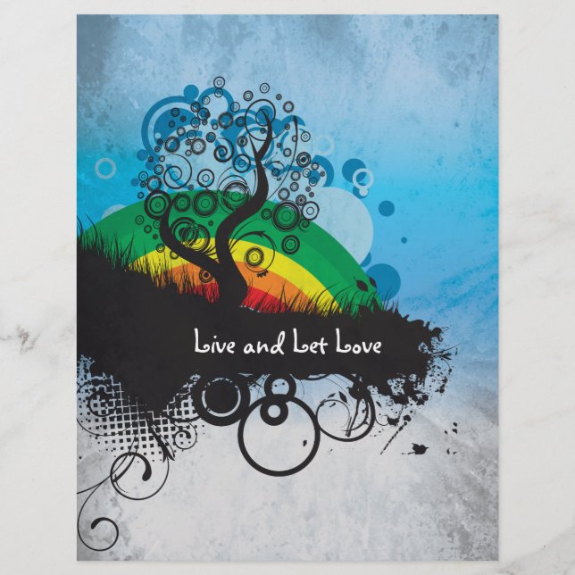 Grunge Rainbow Tree individuell anpassbar Flyer (Vorne)