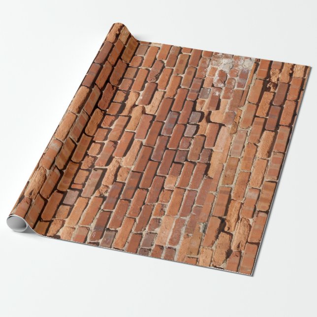 Grunge Red Brick Wall Wrapping Paper Geschenkpapier (Ungerollt)