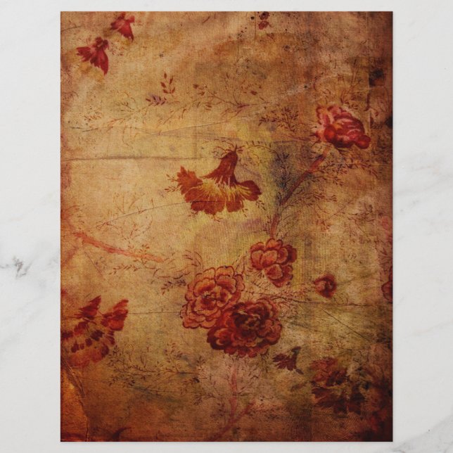Grunge Red Carnation Wallpaper Patternbuch P (Vorderseite)