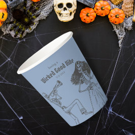 Grunge Retro Black Halloween-Party Pappbecher