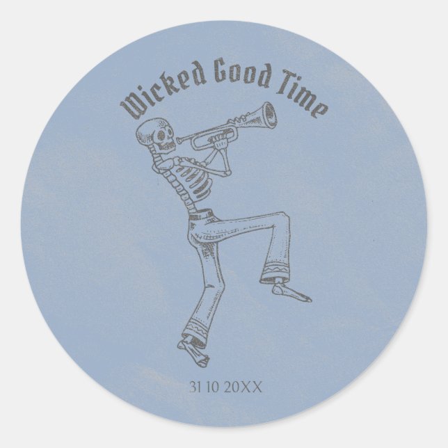 Grunge Retro Black Halloween-Party Runder Aufkleber (Vorderseite)