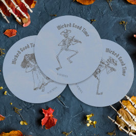 Grunge Retro Black Halloween-Party Runder Aufkleber