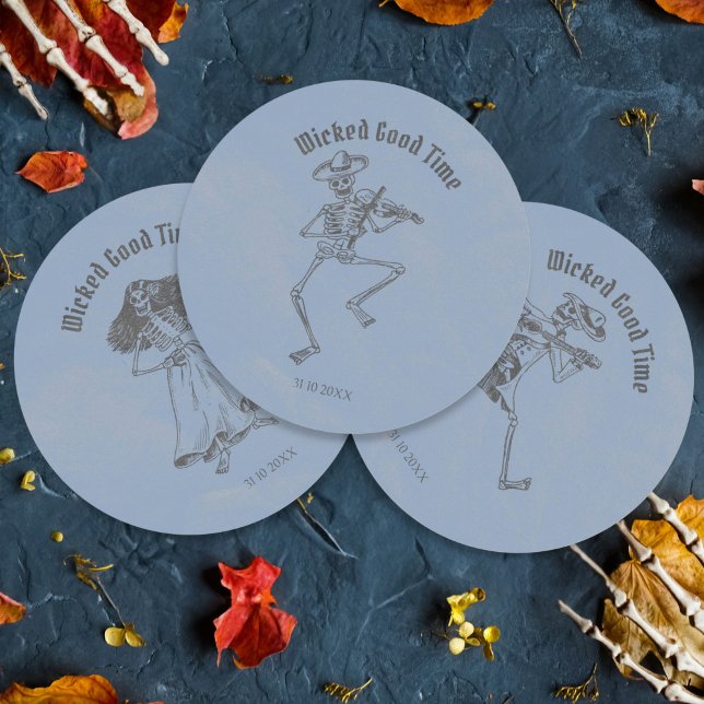 Grunge Retro Black Halloween-Party Runder Aufkleber (Von Creator hochgeladen)