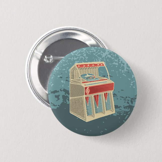 Grunge Retro Jukebox Button (Vorne & Hinten)