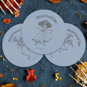 Grunge Retro Schwarze Halloween-Party Runder Aufkleber