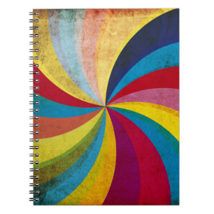 Grunge Retropapier, farbenfroher, wirbeliger Hinte Notizblock