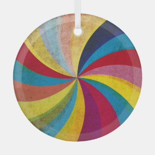 Grunge Retropapier, farbenfroher, wirbeliger Hinte Ornament Aus Glas