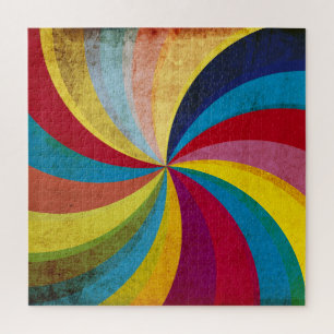 Grunge Retropapier, farbenfroher, wirbeliger Hinte Puzzle