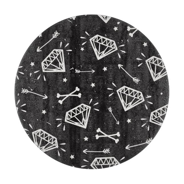 Grunge Rock: Diamanten, Knochen Muster. Schneidebrett (Vorderseite)