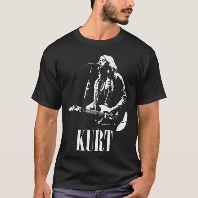 Grunge Rock Legend - White Stencil T-Shirt (Vorderseite)